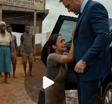 The little boy slipped beside the black luxury car and crashed hard into the mud.