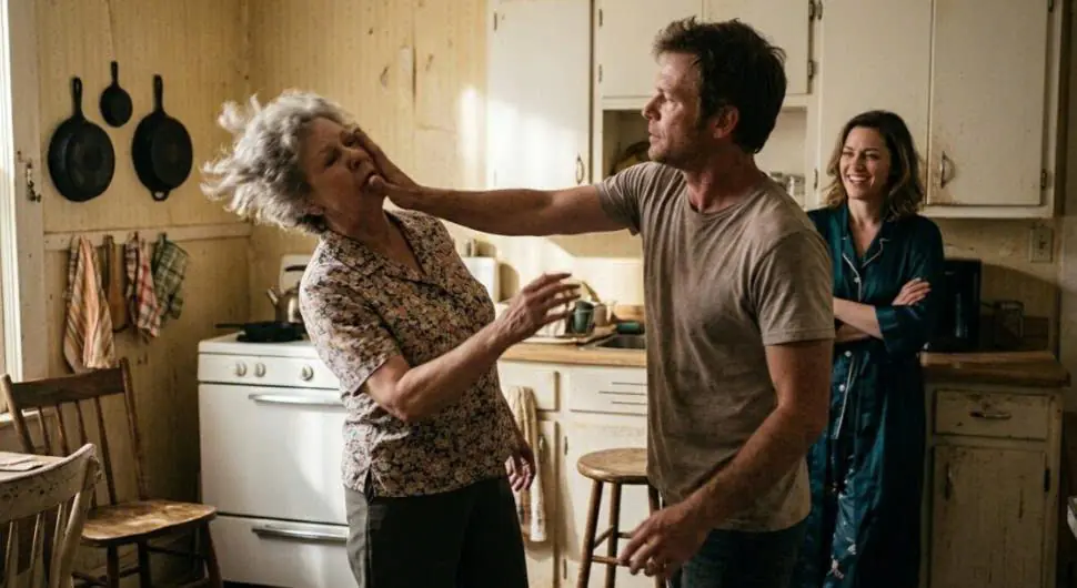 My son hit me and I stayed quiet. The next morning, I cooked a full Southern feast. He came downstairs, saw the lace tablecloth and the biscuits, smiled and said, “So you finally learned,” but his face changed the moment he saw who was sitting at the 