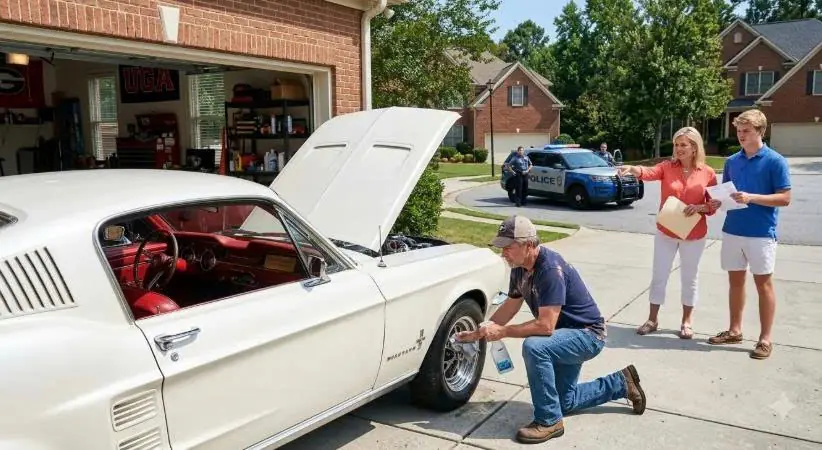 The HOA Called Police to Tow a Widower’s Mustang — Then the Two Officers Saw His Face