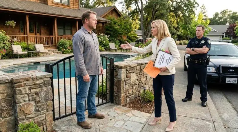 HOA Karen Sent Her Cop Husband To Take My Pool Keys — Didn’t Know Who I Really Was