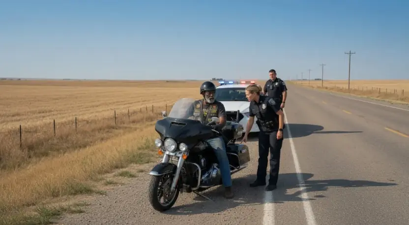 Cops Stopped an Elderly Man on a Motorcycle — Then a Military Convoy Arrived Minutes Later