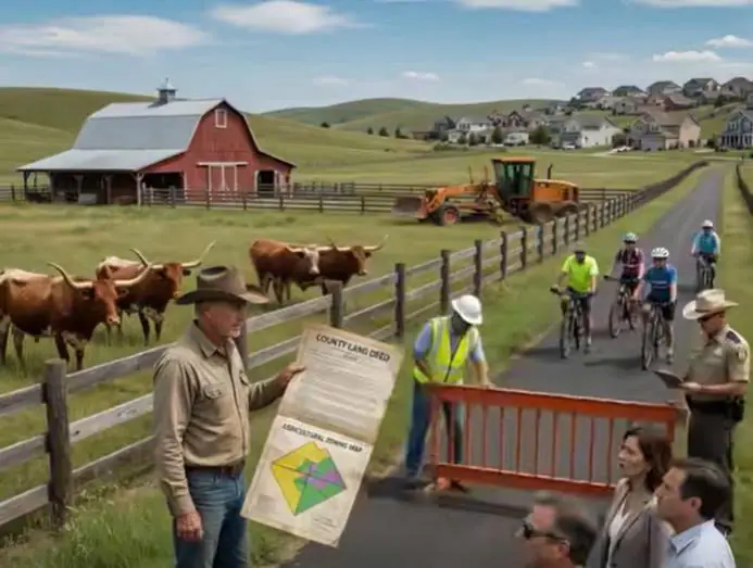 Rest of story – HOA PAVED A BIKE PATH THROUGH MY CATTLE PASTURE — THEN ONE CONSERVATION LAW DESTROYED THEIR BOARD