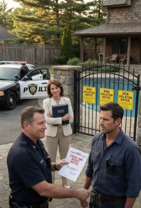 An HOA President Sent Her Police-Officer Husband to Take a Man’s Pool Keys — She Didn’t Know He Had Been Documenting Them for Months