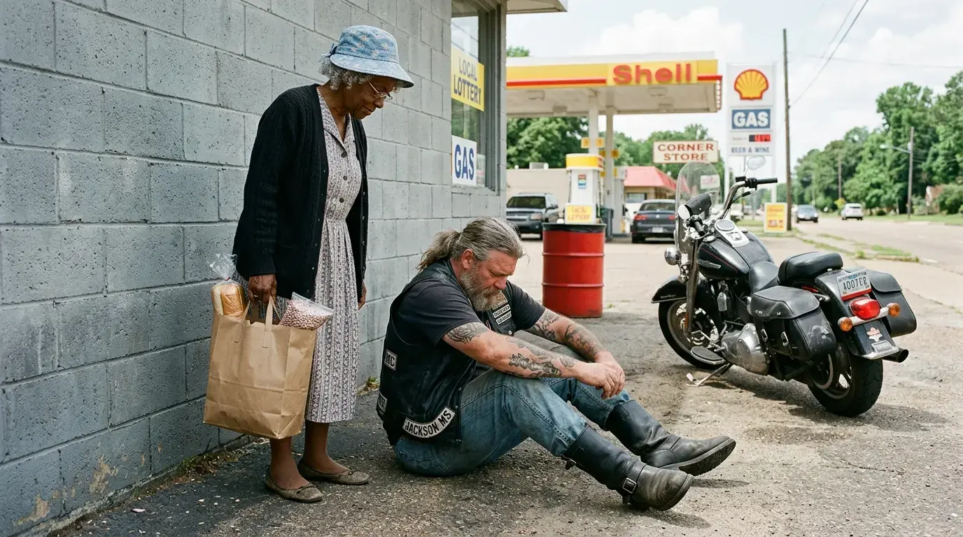 Old Woman Gave a Stranded Biker Her Last $5 — Next Morning, Hundreds of Riders Filled Her Street Chapter 1