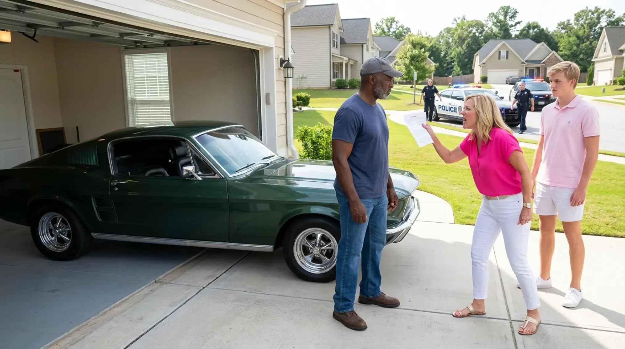 HOA President Called Police to Take His 1968 Mustang for Her Son — Then Both Officers Saluted the Homeowner