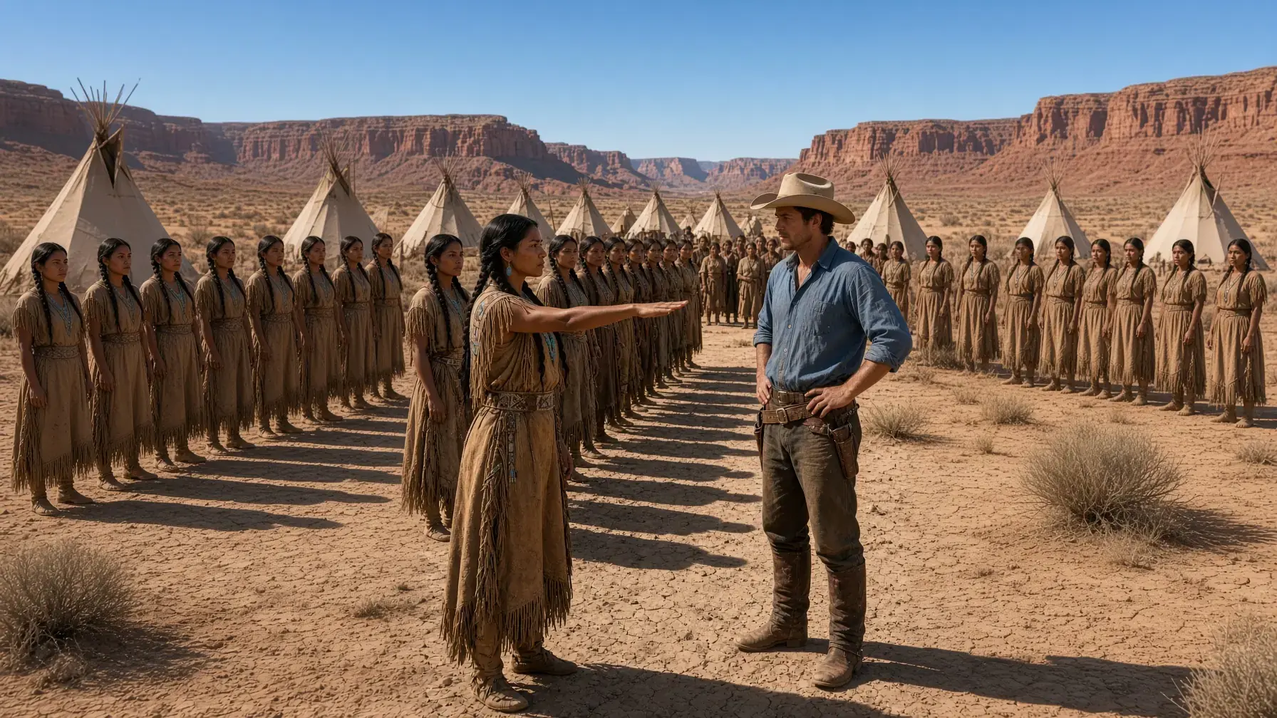 The Cowboy Found Water For The Apaches — Then The Chief Lined Up 22 Women And His Response Shocked Everyone