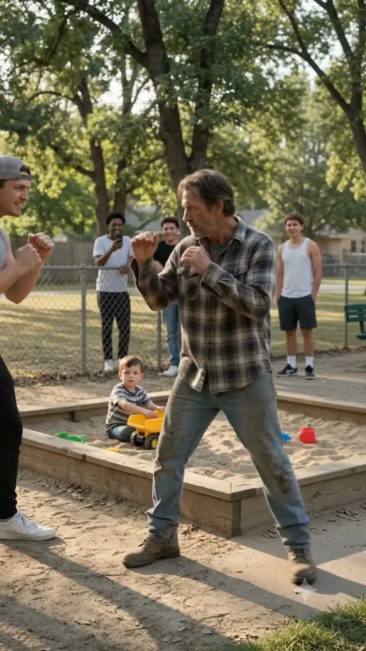 “You Gonna Do Something, Old Man?” the Bully Laughed — The Tired Father Stepped Forward and Shifted His Weight