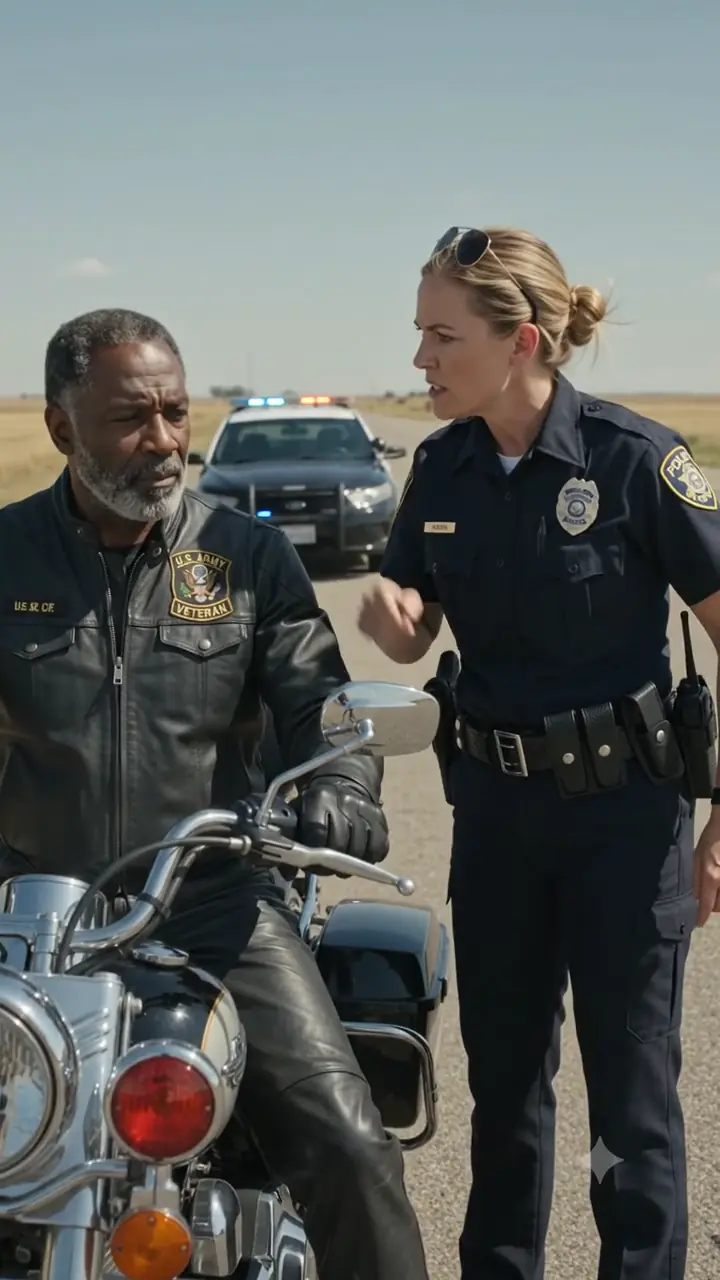 Cops Stopped an Elderly Man on a Motorcycle — Then A Military Convoy Arrived Minutes Later