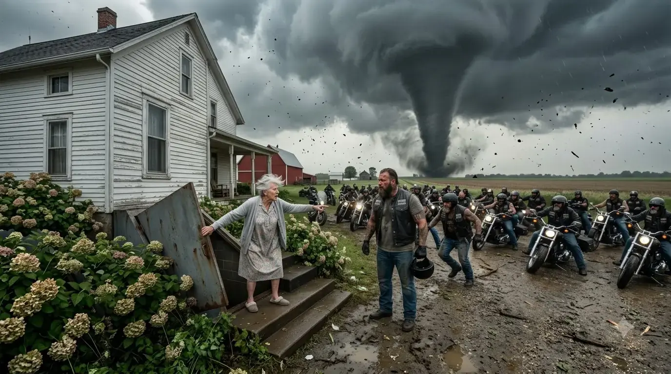 “Basement! Tornado!” She Warned 79 Bikers — Days Later, 300 Harleys Returned