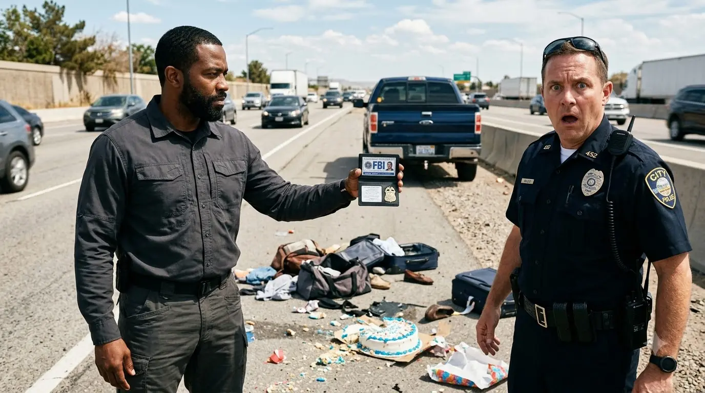 COP DUMPED EVERYTHING FROM HIS TRUCK AND CRUSHED HIS MOM’S BIRTHDAY CAKE—THEN AN FBI BADGE FELL OUT