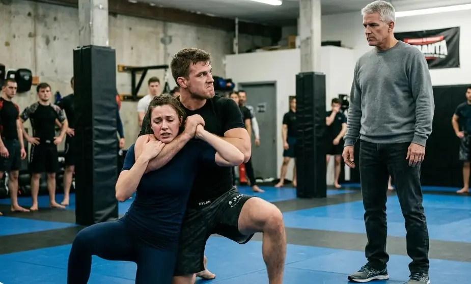 The Champion Ignored Her Tap and Kept the Choke Locked — Then a Quiet Man