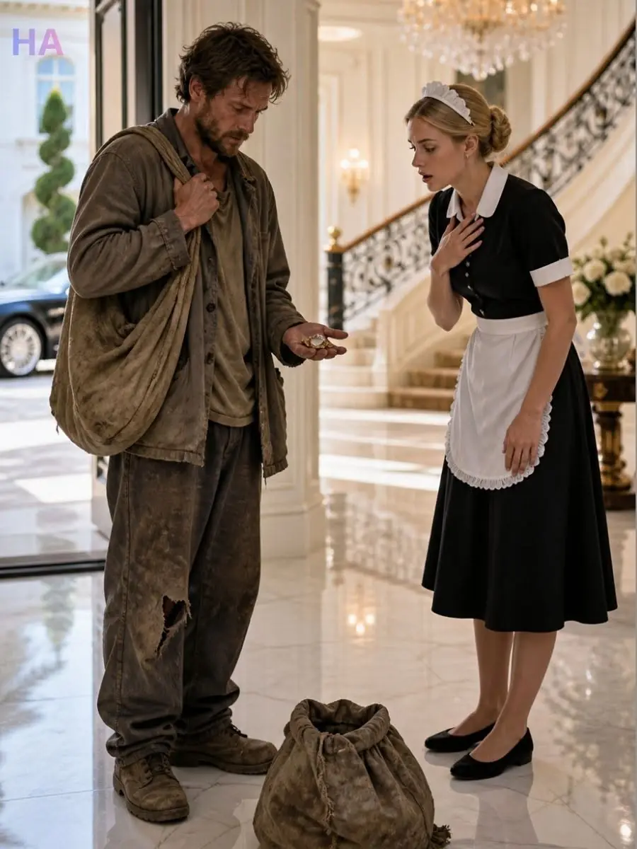 THE BILLIONAIRE DISGUISED HIMSELF AS A HOMELESS MAN AT HIS OWN MANSION — ONLY THE MAID GAVE HIM FOOD