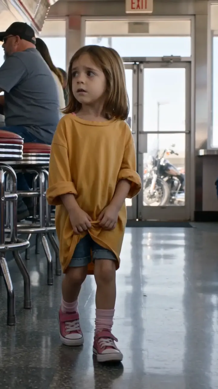 The first thing I noticed was not the little girl’s mismatched shoes.