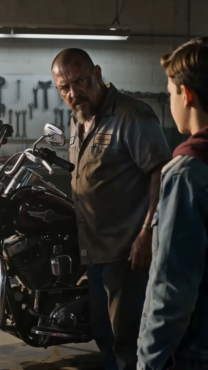 A TEENAGER SPOTTED FUEL CREEPING TOWARD A WORKSHOP HEATER — THEN THE BIKERS LEARNED WHO HIS FATHER WAS