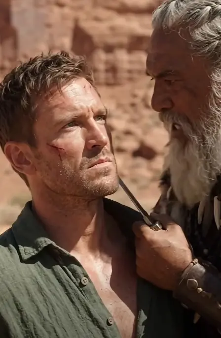 He looked at Maverick’s dirt-caked clothes, at the tired bay horse, and finally at Maverick’s gray eyes.