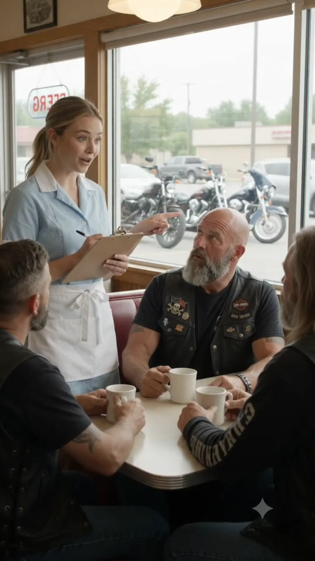 “My Dad Rides That Same Harley,” the Waitress Said — Every Hells Angel Froze