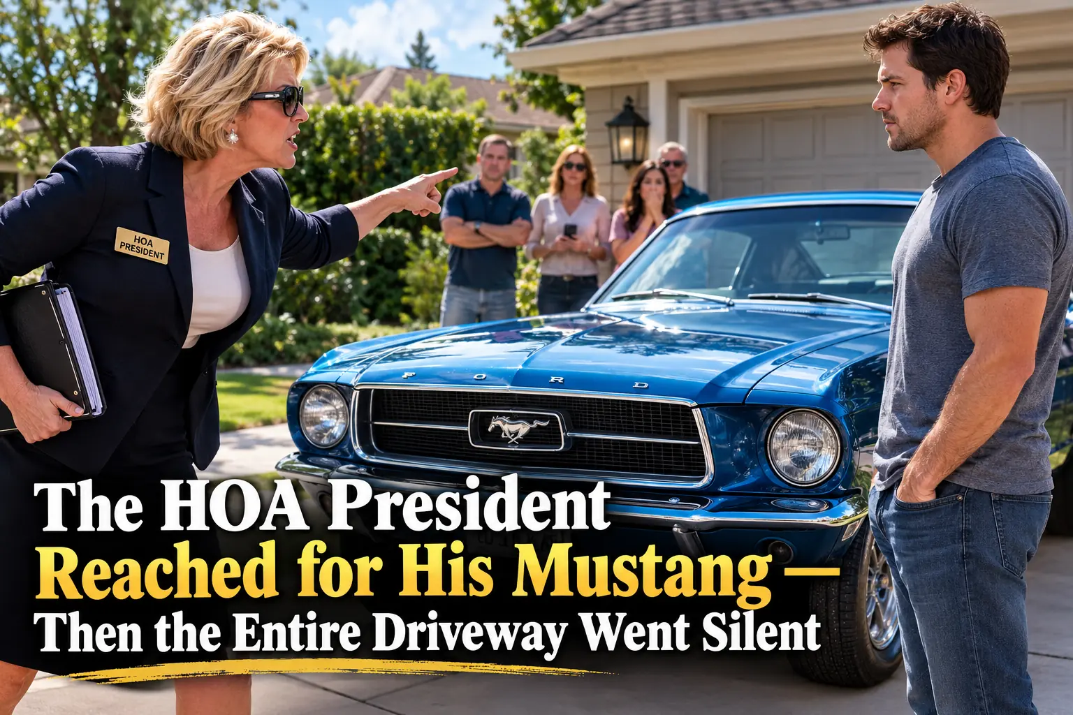 **The HOA President Reached for His Mustang — Then the Entire Driveway Went Silent**