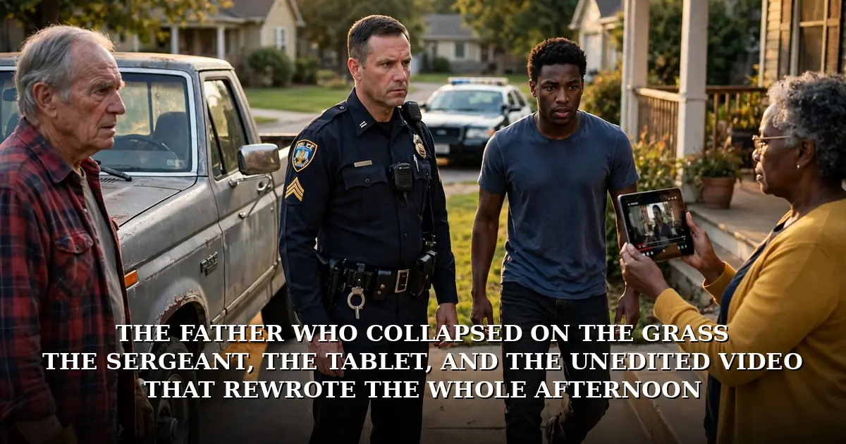 THE FATHER WHO COLLAPSED ON THE GRASS: THE SERGEANT, THE TABLET, AND THE UNEDITED VIDEO THAT REWROTE THE WHOLE AFTERNOON